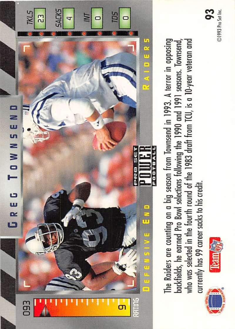 Amazon.com: 1993 Pro Set Power Football #93 Greg Townsend Los
